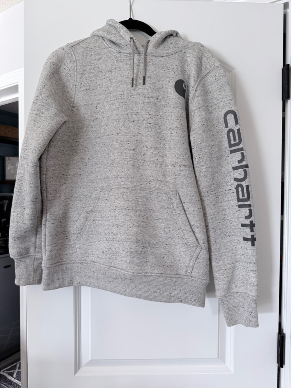 Carhartt Heather Gray Pullover Hoodie with Sleeve Logo